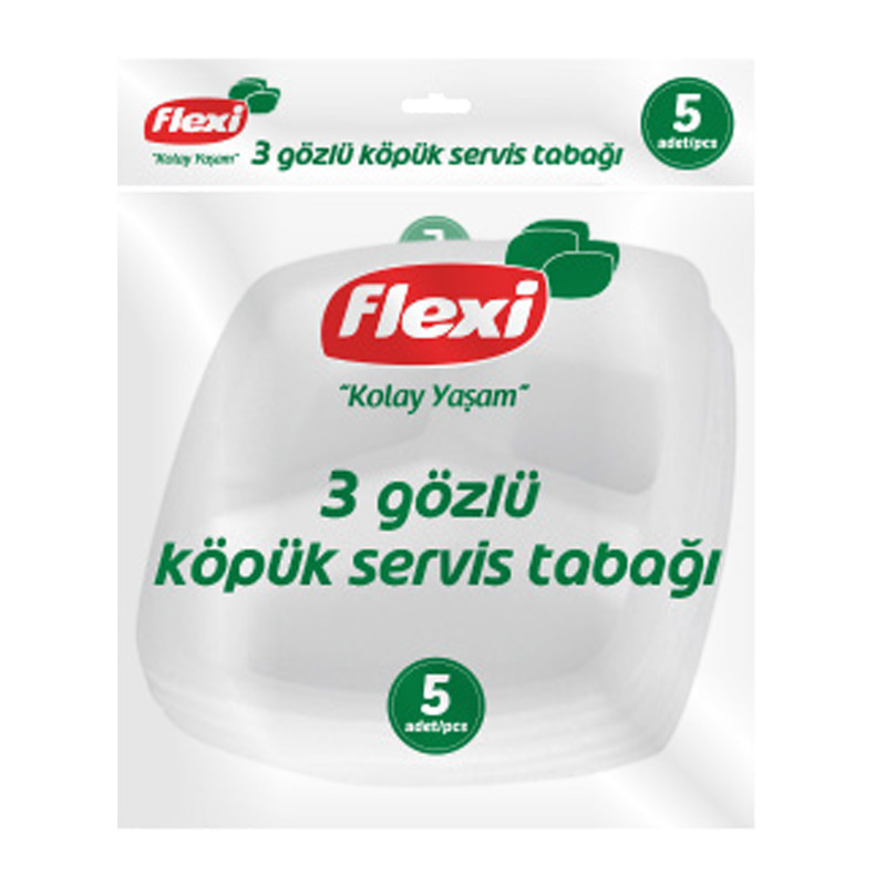 Flexi 3 Compartment Foam Plate